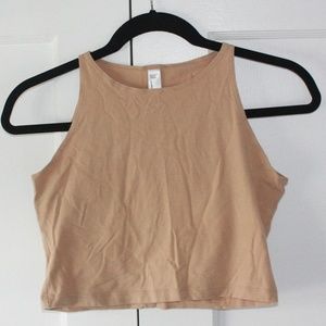 Tan Cropped Tank Top